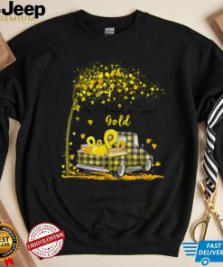 In September We Wear Gold Truck Childhood Cancer awareness T Shirt