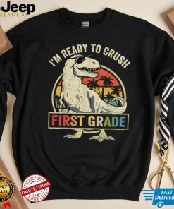 Ready To Crush First Grade 1st Day Of School Dinosaur Boys T Shirt