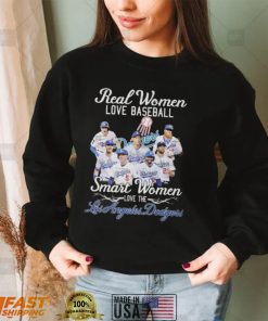 Real Women Love Baseball Smart Women Love The Los Angeles Dodgers Signatures Shirt Longsleeve, Ladies Tee