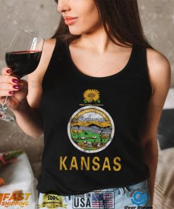 Retro Kansas Flag Vintage KS Souvenir Men Women Kids Shirt T Shirt