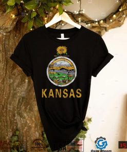 Retro Kansas Flag Vintage KS Souvenir Men Women Kids Shirt T Shirt