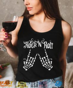 Rock On Rock Star Rock And Roll Skeleton Hands Rock‘nroll T Shirt