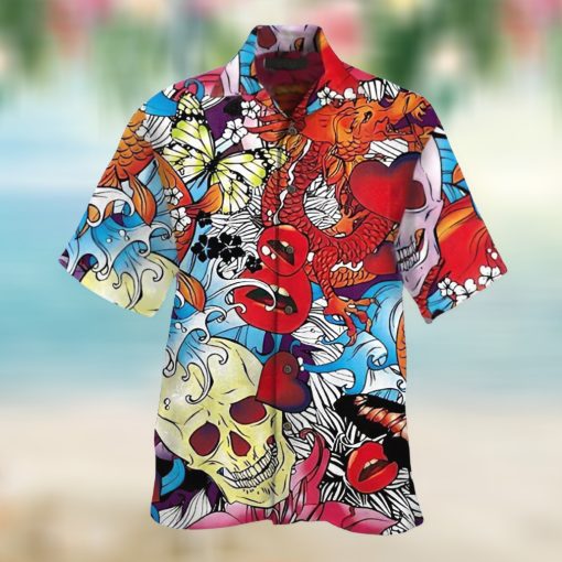 Rock Skull Fashion Dragon Floral For Skull Aloha Hawaii Shirt