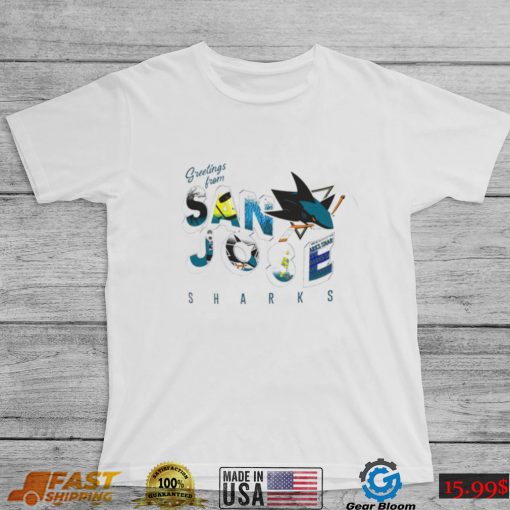 San Jose Sharks Erin Andrews greetings from muscle 2022 shirt
