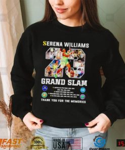 Serena Williams 23 Grand Slam thank you for the memories signature shirt