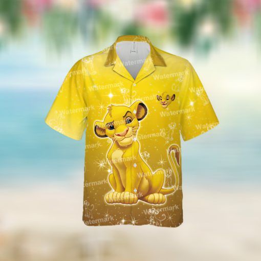 Simba Lion King Bling Mickey Mouse Floral Flowers Aloha Hawaii Shirt