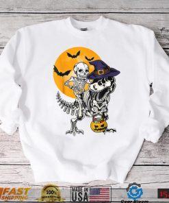 Skeleton Dinosaur T rex Boys Halloween Mummy Funny Pumpkin T Shirt
