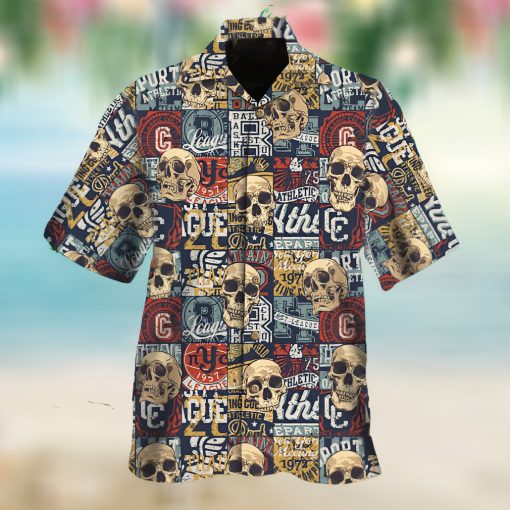 Skull And Signs Pattern For Button Down Aloha Hawaii Shirtd