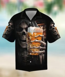 Skull Skeleton Holding Beer Cup For Beer Lovers Aloha Beer Beer Festivals Hawaii Shirt