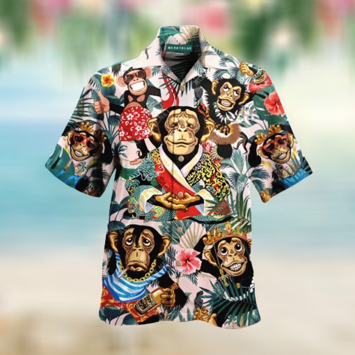 Smile Like A Monkey For Button Down Aloha Hawaii Shirt