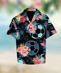 Soccer Tropical Floral Hibiscus For Sport Lovers Aloha Hawaii Shirt