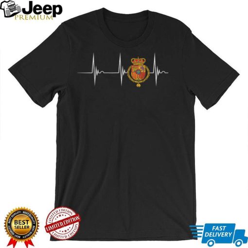 Spain Spanish Flag Spanish Pride Heartbeat EKG Pulse Espana T Shirt