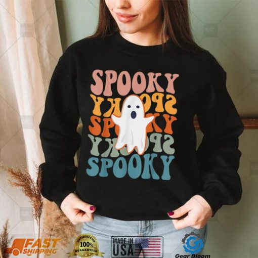 Spooky Boo Halloween Costume Retro Daisy Colorful Scary T Shirt