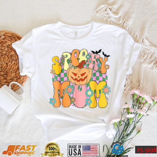 Spooky Mom Spooky Pumpkin Groovy Retro Halloween Spooky Boo T Shirt