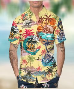Summer Paradise Skull Hawaiian Shirt, Colorful Short Sleeve, Unique Beach Shirt