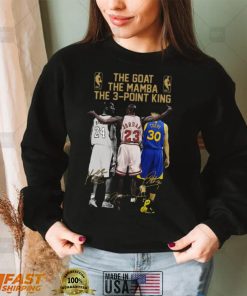 The goat the mamba the 3 point king curry and Jordan and Bryant signatures T shirt