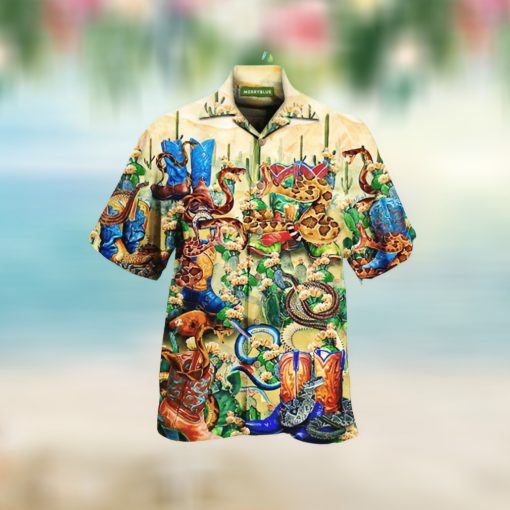 There Is A Snake In My Boots For Funny Design Button Down Aloha Hawaii Shirt