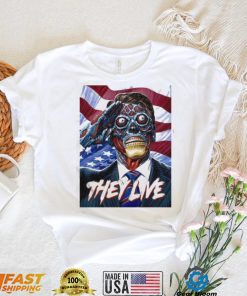 They live Obey and American flag t shirt