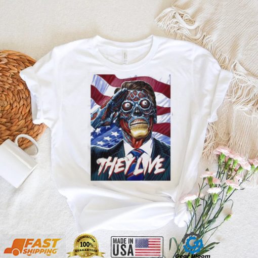 They live Obey and American flag t shirt