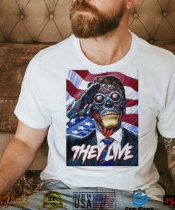 They live Obey and American flag t shirt