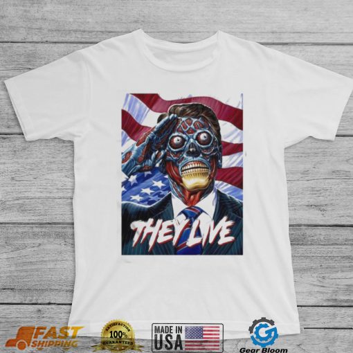 They live Obey and American flag t shirt