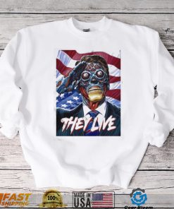 They live Obey and American flag t shirt