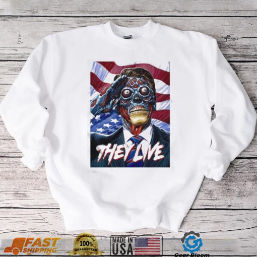 They live Obey and American flag t shirt