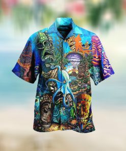 Tiki And Ocean Octopus For Tiki Tropical Aloha Hawaii Shirt