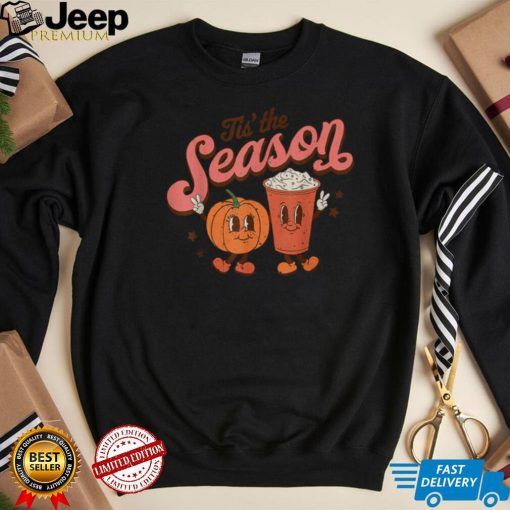 Tis The Season Pumpkin Spice Funny Fall Vibes Autumn Retro T Shirt