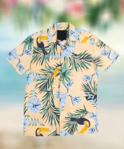Toucan Tropical Flower For Aloha Yellow Hawaii Shirt