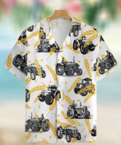 Tractors On Wheat Pattern Hawaiian Shirt removebg preview