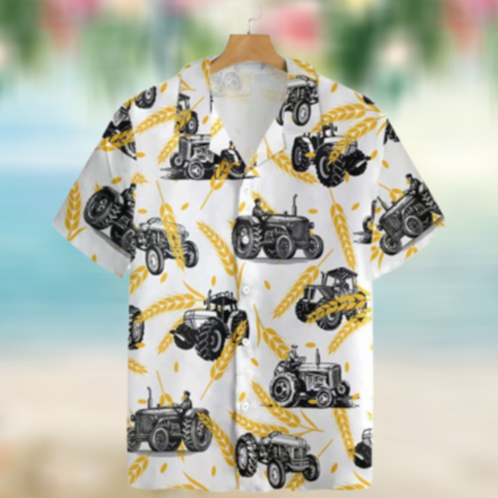 Tractors On Wheat Pattern Hawaiian Shirt removebg preview