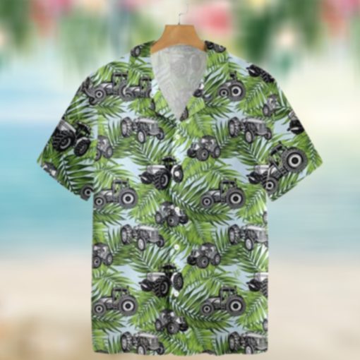 Tractors Tropical Palm Leaves Hawaiian Shirt removebg preview