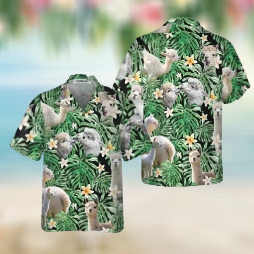 Tropical Alpaca Pattern Hawaiian Shirt Animal Lover