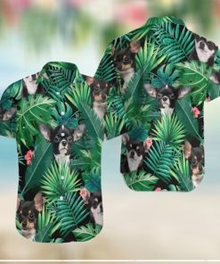Tropical Black Chihuahua Dog Pattern Hawaiian Shirt, Hawaii Summer Beach, Best Aloha Shirt