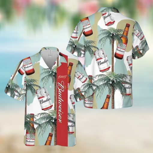 Tropical Coconut Tree Budweiser Hawaiian Shirt