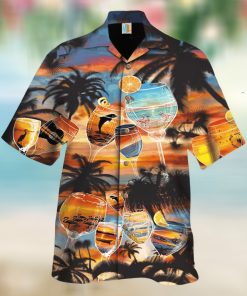 Tropical Whiskey Sunet For Whiskey Lovers Aloha Hawaii Shirt