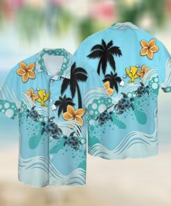 Turtles In The Sea For Men And Women Graphic Print Short Sleeve Hawaiian Casual Shirt