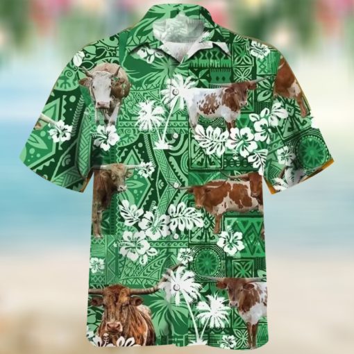 Tx Longhorn Tribal Pattern Hawaiian Shirt, Best Hawaiian Shirt 2