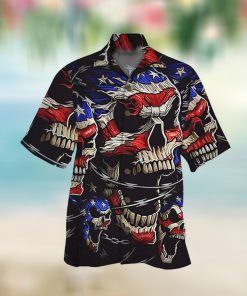 Unique American Skull For Independence Day 4th Of July Aloha Hawaii Shirt