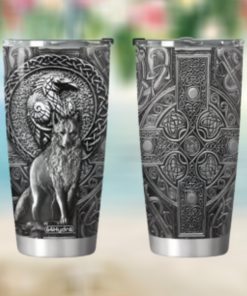 Viking Wolf Raven Metal Style KD2 KHM0212012 Stainless Steel Tumbler