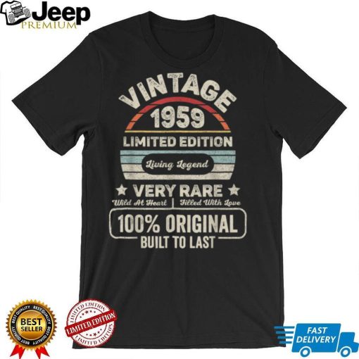 Vintage Born In 1959 Shirt 63rd Birthday Gift 63 Years Old T Shirt