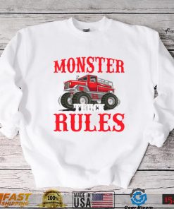 Vintage Monster Truck Rules Retro Sunset Cool Engines T Shirt