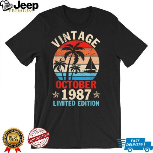 Vintage October 1987 Happy Birthday 35 Years Old Ltd Edition T Shirt