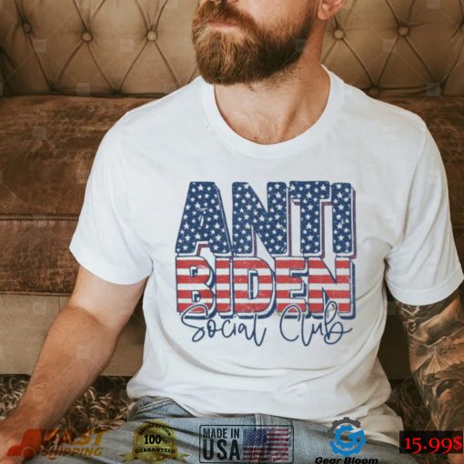 Vintage US Flag Anti Biden Social Club Conservative Patriotic Shirt