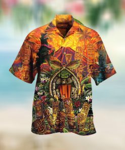 Wakaka Aloha Funny Dinosaur For Tropical Aloha Tiki Hawaii Shirt