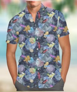 Watercolor Star Wars Battle For men And Women Graphic Print Short Sleeve Hawaiian Casual Shirt