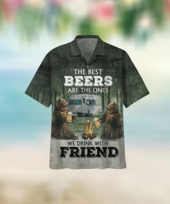 We Drink With Friend Bear Design For Lovers Aloha Button Down Beer Hawaii Shirt