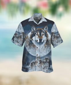 Wolves And The Moon For Wolf Lovers Aloha Hawaii Shirt