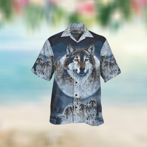 Wolves And The Moon For Wolf Lovers Aloha Hawaii Shirt